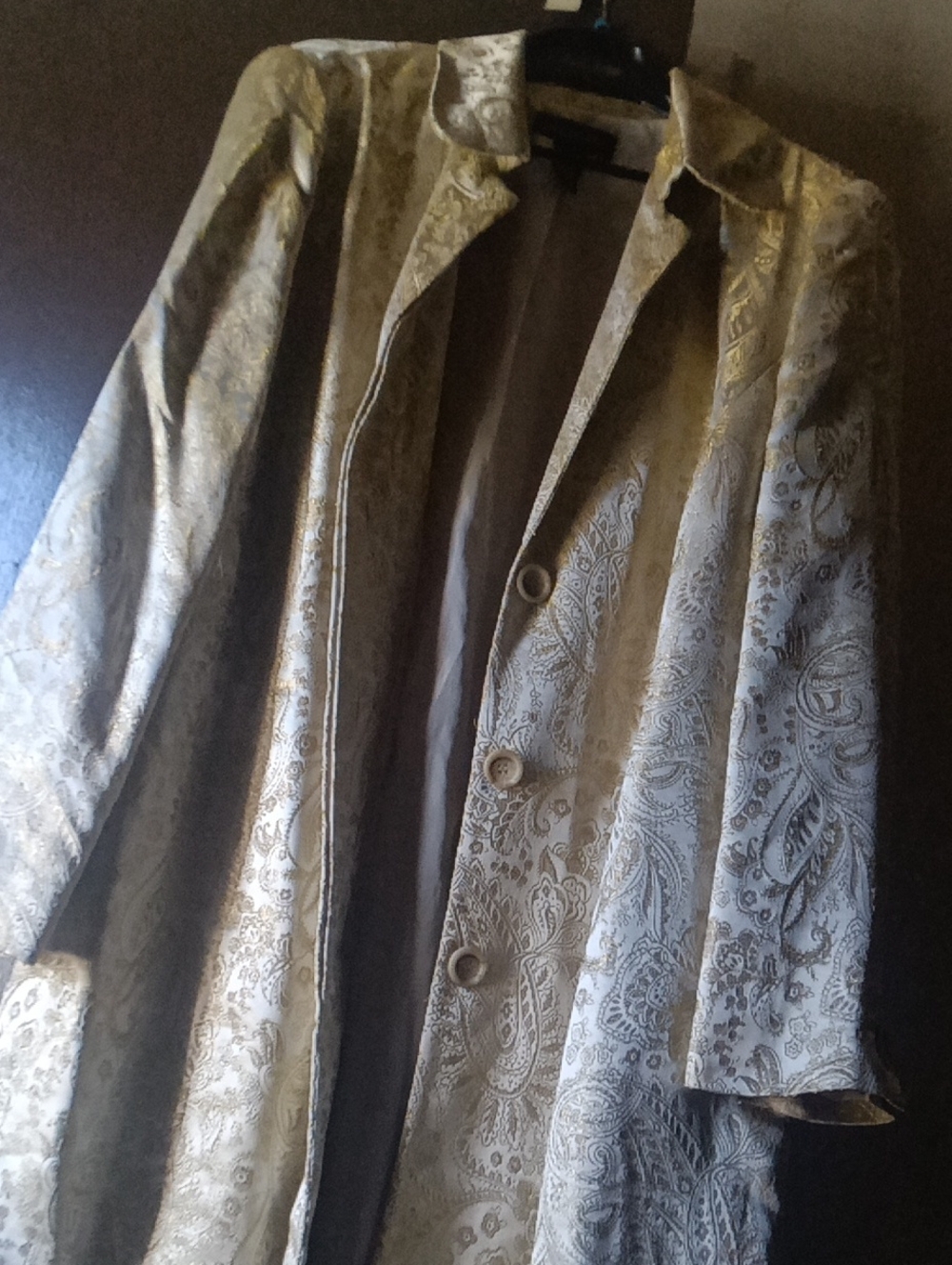 Lane Bryant Metallic Paisley Trench Coat - Gold